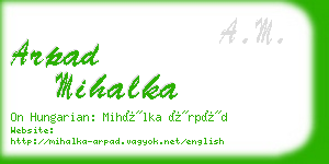 arpad mihalka business card